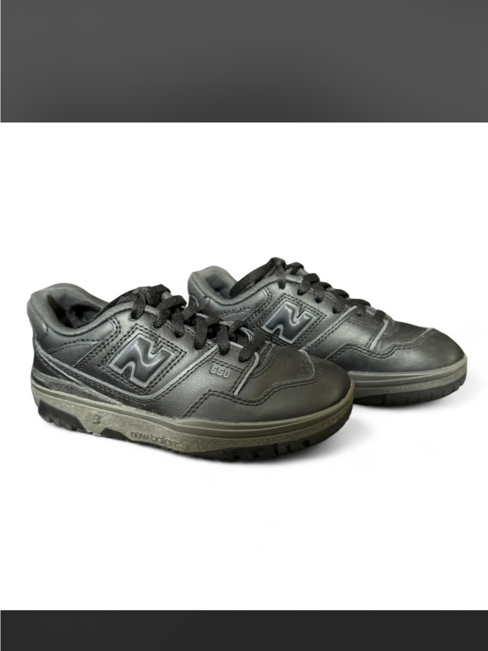 New Balance Kid’s 550 Leather Trainer - Black